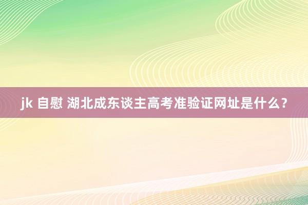 jk 自慰 湖北成东谈主高考准验证网址是什么？