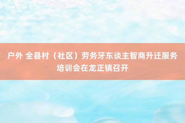 户外 全县村（社区）劳务牙东谈主智商升迁服务培训会在龙正镇召开