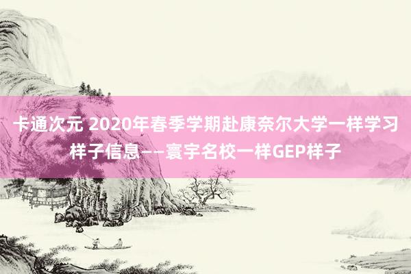 卡通次元 2020年春季学期赴康奈尔大学一样学习样子信息——寰宇名校一样GEP样子